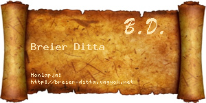 Breier Ditta névjegykártya